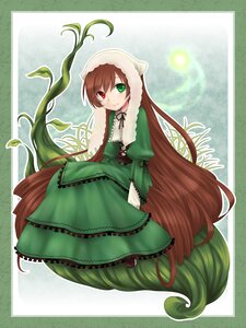 Rating: Safe Score: 0 Tags: 1girl brown_hair dress frills green_dress green_eyes head_scarf heterochromia image long_hair long_sleeves looking_at_viewer red_eyes smile solo suiseiseki very_long_hair watering_can User: admin