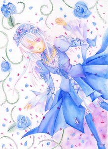 Rating: Safe Score: 0 Tags: 1girl auto_tagged blue_bow blue_flower blue_rose dress flower image long_hair petals purple_eyes ribbon rose rose_petals solo suigintou white_hair User: admin