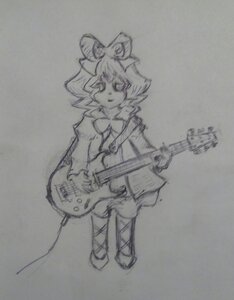 Rating: Safe Score: 0 Tags: 1girl bass_guitar breasts dress electric_guitar guitar hinaichigo image instrument microphone microphone_stand monochrome music photo playing_instrument plectrum short_hair sketch solo traditional_media User: admin
