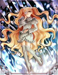 Rating: Safe Score: 0 Tags: 1girl blonde_hair boots cross-laced_footwear dress eyepatch flower frills grin hair_flower hair_ornament image kirakishou long_hair petals rose smile solo thigh_boots thighhighs very_long_hair yellow_eyes zettai_ryouiki User: admin