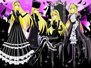 Rating: Safe Score: 0 Tags: 1girl bat black_dress black_footwear black_legwear blonde_hair breasts cross detached_sleeves dress elbow_gloves frills full_body gloves hat holding holding_weapon image long_dress long_hair looking_at_viewer multiple_views nun pantyhose red_eyes smile solo sparkle sparkle_background suigintou weapon User: admin