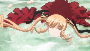 Rating: Safe Score: 0 Tags: 1girl blonde_hair closed_eyes drill_hair flower hair_ribbon image long_hair petals ribbon shinku solo User: admin