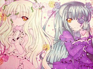 Rating: Safe Score: 0 Tags: 2girls barasuishou blonde_hair bow dress eyepatch flower frills image kirakishou lolita_fashion long_hair long_sleeves multiple_girls pair pink_flower pink_rose purple_rose red_flower red_rose ribbon rose silver_hair smile suigintou thorns traditional_media two_side_up very_long_hair white_rose yellow_eyes User: admin