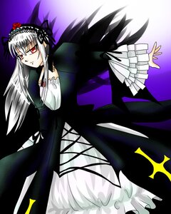 Rating: Safe Score: 0 Tags: 1girl black_dress black_ribbon black_wings dress flower frills hairband image long_hair long_sleeves looking_at_viewer red_eyes rose silver_hair solo suigintou wings User: admin