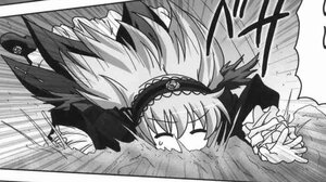 Rating: Safe Score: 0 Tags: 1girl black_wings closed_eyes dress frills greyscale hairband image long_hair long_sleeves monochrome solo suigintou wings User: admin