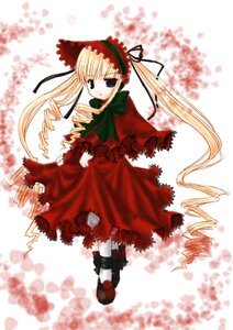 Rating: Safe Score: 0 Tags: 1girl blonde_hair blue_eyes blurry bonnet bow bowtie capelet depth_of_field dress drill_hair flower full_body image long_hair long_sleeves looking_at_viewer red_dress shinku shoes solo standing twin_drills twintails very_long_hair User: admin