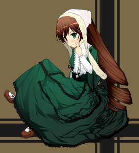 Rating: Safe Score: 0 Tags: 1girl auto_tagged blush brown_hair dress drill_hair frills full_body green_dress green_eyes head_scarf heterochromia image long_hair long_sleeves looking_at_viewer red_eyes sitting solo suiseiseki twin_drills twintails very_long_hair User: admin