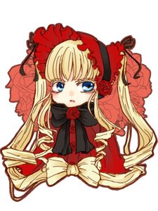 Rating: Safe Score: 0 Tags: 1girl bangs blonde_hair blue_eyes bow bowtie flower image long_hair looking_at_viewer pink_rose red_flower red_rose rose shinku simple_background solo twintails white_background User: admin