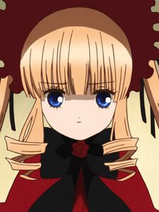 Rating: Safe Score: 0 Tags: 1 1girl bangs blonde_hair blue_eyes bonnet bow bowtie drill_hair eyebrows_visible_through_hair flower hat image long_hair looking_at_viewer rose shinku sidelocks simple_background solo twin_drills twintails User: admin