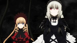 Rating: Safe Score: 0 Tags: 2girls blonde_hair blue_eyes bow dress expressionless frills image long_hair long_sleeves looking_at_viewer multiple_girls pair red_eyes shinku silver_hair suigintou twintails wings User: admin