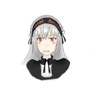 Rating: Safe Score: 0 Tags: 1girl blush dress hairband image long_hair looking_at_viewer red_eyes silver_hair simple_background solo suigintou teeth upper_body white_background User: admin