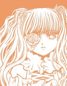 Rating: Safe Score: 0 Tags: 1girl bangs eyepatch flower frills image kirakishou long_hair monochrome rose simple_background solo User: admin