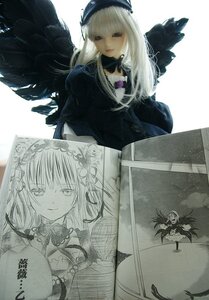 Rating: Safe Score: 0 Tags: 2girls black_wings doll dress hairband hat long_hair long_sleeves multiple_girls solo suigintou wings User: admin