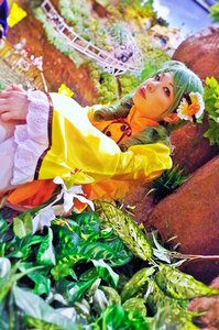 Rating: Safe Score: 0 Tags: 1girl blurry blurry_foreground depth_of_field flower green_hair hair_flower hair_ornament japanese_clothes kanaria kimono solo wide_sleeves User: admin