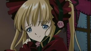 Rating: Safe Score: 0 Tags: 1girl blonde_hair blue_eyes bonnet bow bowtie dress flower image long_hair looking_at_viewer pink_rose red_dress ribbon rose shinku solo twintails User: admin