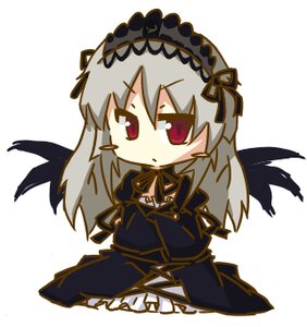 Rating: Safe Score: 0 Tags: 1girl black_wings chibi dress flower frills full_body hairband image long_hair long_sleeves rose simple_background sitting solo suigintou white_background wings User: admin