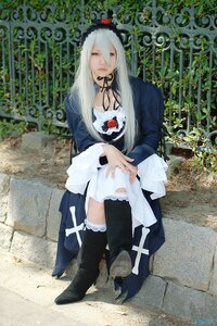 Rating: Safe Score: 0 Tags: 1girl dress flower frills gothic_lolita hairband long_hair ribbon sitting solo suigintou User: admin