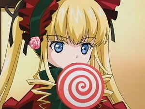 Rating: Safe Score: 0 Tags: 1girl bangs blonde_hair blue_eyes bow bowtie candy food hair_ribbon image lollipop long_hair looking_at_viewer red_dress ribbon shinku solo swirl_lollipop twintails User: admin