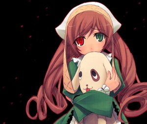 Rating: Safe Score: 0 Tags: 1girl :p animal black_background brown_hair curly_hair dog dress green_dress green_eyes head_scarf heterochromia holding image juliet_sleeves kunkun long_hair long_sleeves looking_at_viewer petals puffy_sleeves red_eyes rozen_maiden simple_background solo suiseiseki tatsukichi tongue tongue_out very_long_hair User: admin