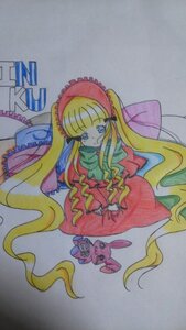 Rating: Safe Score: 0 Tags: 1girl auto_tagged blonde_hair blue_eyes bonnet bow dress frilled_pillow frills image long_hair long_sleeves looking_at_viewer pillow shinku solo stuffed_animal traditional_media twintails very_long_hair watercolor_(medium) User: admin