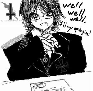 Rating: Safe Score: 0 Tags: 1girl blush formal glasses greyscale image monochrome solo souseiseki suit User: admin