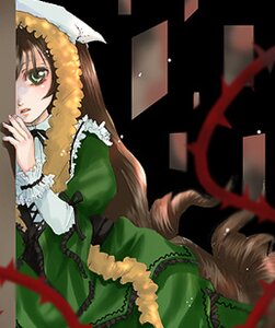 Rating: Safe Score: 0 Tags: 1girl brown_hair dress frills green_dress green_eyes image long_hair long_sleeves looking_at_viewer ribbon solo suiseiseki very_long_hair User: admin