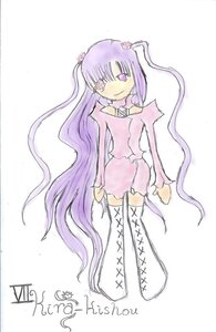 Rating: Safe Score: 0 Tags: 1girl boots flower full_body hair_flower hair_ornament image kirakishou knee_boots long_hair long_sleeves looking_at_viewer purple_eyes purple_hair skirt smile solo standing striped thighhighs traditional_media twintails very_long_hair white_legwear User: admin