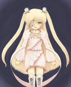 Rating: Safe Score: 0 Tags: 1girl blonde_hair boots colored_pencil_(medium) cross-laced_footwear dress eyepatch flower image kirakishou knee_boots long_hair long_sleeves marker_(medium) rose solo thigh_boots thighhighs traditional_media very_long_hair watercolor_(medium) white_flower yellow_eyes User: admin