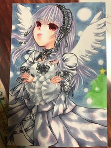 Rating: Safe Score: 0 Tags: 1girl angel_wings black_ribbon black_wings dress feathered_wings feathers flower frills hairband image long_hair long_sleeves looking_at_viewer marker_(medium) red_eyes ribbon rose silver_hair solo suigintou traditional_media white_wings wings User: admin