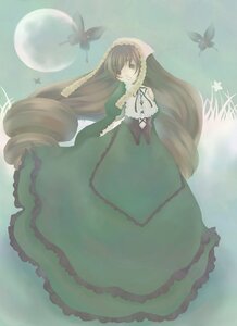 Rating: Safe Score: 0 Tags: 1girl brown_hair bug butterfly dress drill_hair flower frills green_dress green_eyes heterochromia image insect long_hair long_sleeves moon open_mouth solo standing suiseiseki twin_drills twintails very_long_hair User: admin