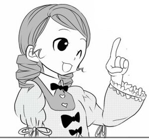 Rating: Safe Score: 0 Tags: 1girl drill_hair greyscale index_finger_raised looking_at_viewer monochrome open_mouth pointing simple_background smile solo User: admin