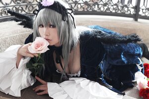 Rating: Safe Score: 0 Tags: 1girl 3d breasts cleavage flower gothic_lolita lips lolita_fashion long_sleeves photo red_eyes rose silver_hair solo suigintou User: admin