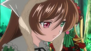 Rating: Safe Score: 0 Tags: 1girl braid brown_hair closed_mouth expressionless face flower frills head_scarf heterochromia image long_hair portrait red_eyes rose solo suiseiseki User: admin