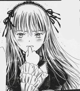 Rating: Safe Score: 0 Tags: 1girl blush dress frills greyscale hairband image long_hair long_sleeves looking_at_viewer monochrome ribbon solo suigintou traditional_media upper_body User: admin