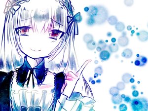 Rating: Safe Score: 0 Tags: 1girl bangs blue_flower closed_mouth dress eyebrows_visible_through_hair flower hair_between_eyes image index_finger_raised long_hair long_sleeves looking_at_viewer red_eyes ribbon silver_hair smile solo suigintou virtual_youtuber white_background User: admin