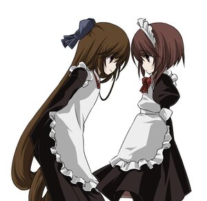 Rating: Safe Score: 0 Tags: 2girls apron auto_tagged bow brown_eyes brown_hair closed_mouth dress enmaided frills image long_hair long_sleeves maid maid_apron maid_headdress multiple_girls nishizumi_maho pair red_eyes short_hair smile souseiseki striped striped_background suiseiseki User: admin