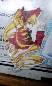 Rating: Safe Score: 0 Tags: 1girl blonde_hair blue_eyes bonnet bow dress drill_hair frills image long_hair long_sleeves photo red_dress shinku solo twintails very_long_hair User: admin