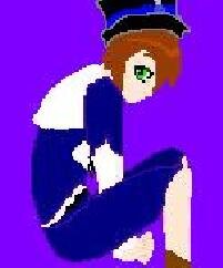 Rating: Safe Score: 0 Tags: 1girl brown_hair green_eyes image long_sleeves looking_at_viewer pixel_art purple_background simple_background solo souseiseki User: admin