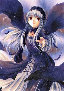 Rating: Safe Score: 0 Tags: 1girl :d bad_id bad_pixiv_id black_wings dress feathers flower frills gothic hairband highres image kyopi long_hair long_sleeves looking_at_viewer moon night night_sky open_mouth pointing red_eyes rose rozen_maiden silver_hair sky smile solo star_(sky) starry_sky suigintou traditional_media wings User: admin