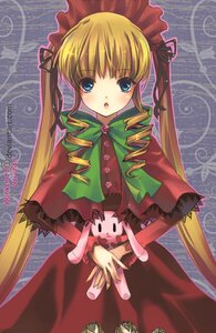 Rating: Safe Score: 0 Tags: 1girl :o blonde_hair blue_eyes bonnet bow bowtie capelet dress drill_hair green_bow green_neckwear image long_hair long_sleeves looking_at_viewer red_dress shinku solo twintails v_arms very_long_hair User: admin