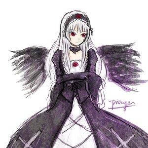 Rating: Safe Score: 0 Tags: 1girl black_dress black_wings dress feathered_wings flower frills hairband image long_hair long_sleeves looking_at_viewer red_eyes rose silver_hair simple_background solo suigintou white_background wings User: admin