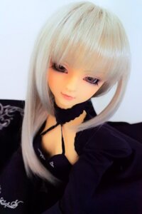 Rating: Safe Score: 0 Tags: 1girl bangs black_dress black_eyes blurry choker closed_mouth doll dress lips long_hair long_sleeves looking_at_viewer photo simple_background smile solo suigintou upper_body white_hair User: admin