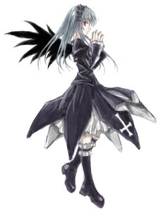 Rating: Safe Score: 0 Tags: 1girl black_dress black_wings boots dress frills full_body image knee_boots long_hair long_sleeves red_eyes simple_background solo standing striped suigintou white_background wings User: admin