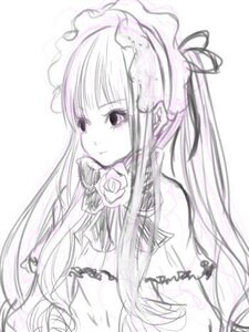 Rating: Safe Score: 0 Tags: 1girl blurry depth_of_field expressionless flower frills hair_ribbon image lolita_hairband long_hair monochrome ribbon rose shinku simple_background solo suigintou upper_body white_background User: admin