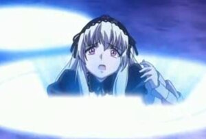 Rating: Safe Score: 0 Tags: 1girl bangs black_dress black_ribbon blurry blurry_background depth_of_field dress eyebrows_visible_through_hair frills hairband image long_hair long_sleeves open_mouth silver_hair solo suigintou User: admin