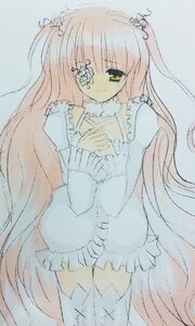 Rating: Safe Score: 0 Tags: 1girl bangs dress eyepatch flower frills hair_ornament image kirakishou long_hair long_sleeves looking_at_viewer pink_hair simple_background smile solo standing thighhighs traditional_media two_side_up very_long_hair yellow_eyes User: admin