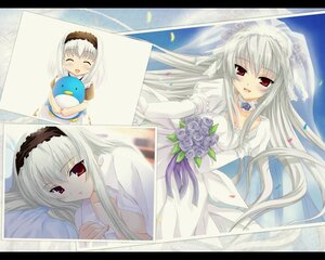 Rating: Safe Score: 0 Tags: 1girl blush bouquet bridal_veil bride closed_eyes dress elbow_gloves flower gloves hairband image letterboxed long_hair petals red_eyes rose smile solo suigintou veil wedding_dress white_hair User: admin