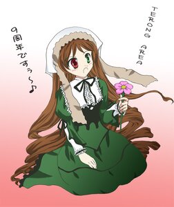 Rating: Safe Score: 0 Tags: 1girl brown_hair dress drill_hair flower frills full_body green_dress green_eyes head_scarf heterochromia image long_hair long_sleeves red_eyes simple_background sitting solo suiseiseki very_long_hair watering_can User: admin