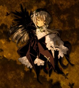 Rating: Safe Score: 0 Tags: 1girl autumn autumn_leaves black_dress black_wings closed_eyes dress flower frilled_sleeves frills full_body hairband image leaf long_hair long_sleeves outdoors ribbon rose silver_hair sleeping solo suigintou very_long_hair wings User: admin