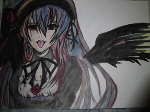 Rating: Safe Score: 0 Tags: 1girl :p black_ribbon black_wings flower image long_hair looking_at_viewer red_eyes red_flower red_rose ribbon rose simple_background solo suigintou tongue tongue_out traditional_media wings User: admin
